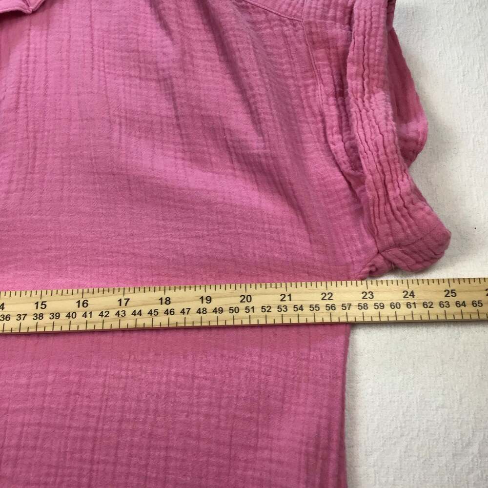 J.Crew Gauze Cotton Popover Dress Festive Pink Large Summer Beach - Picture 7 of 11